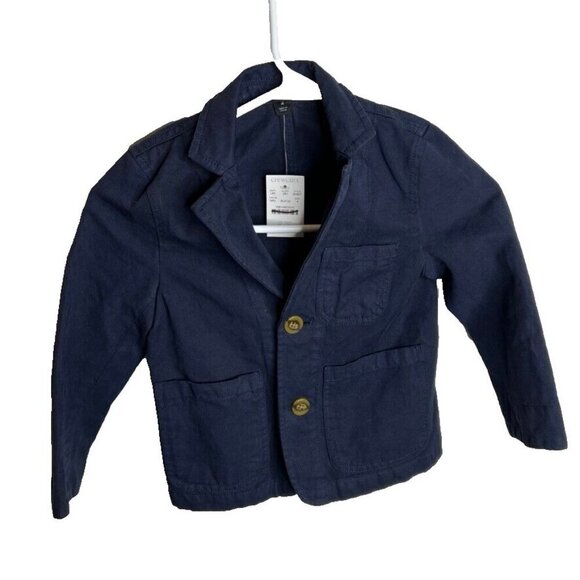 J.Crew Crewcuts Boys Garment dyed Cotton-Linen Blend Suit Jacket Size 4 BH827